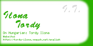 ilona tordy business card